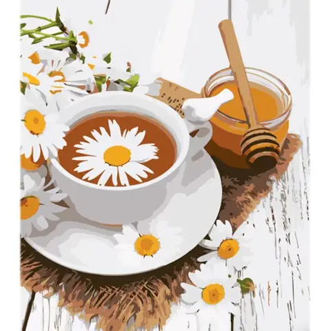 Набір для розпису по номерах Ромашковий чай з медом, Strateg, 30x40 см, LY34