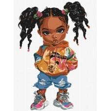 Набір для розпису по номерах "Яскрава модниця" Ideyka 30х40см КНО8651