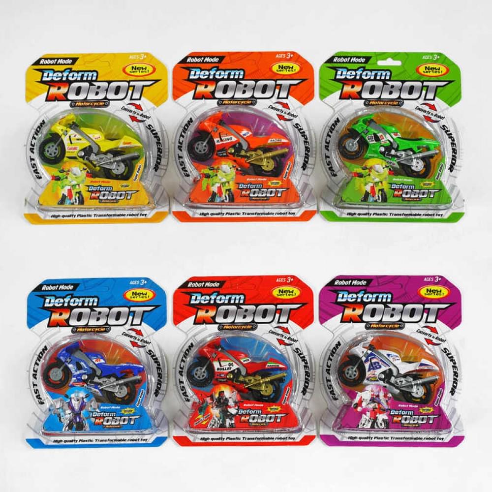 Мотоцикл-трансформер 6 видів, 1шт на листі /360/