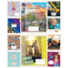 Тетради ученические 18 листов линия Тверда ТЕ42201 МІКС1, 20 шт. в упаковке