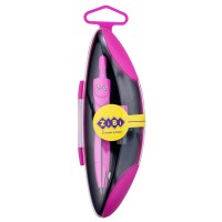 Циркуль Start Neon, у твердому футлярі, із запасним грифелем, рожевий, Kids Line