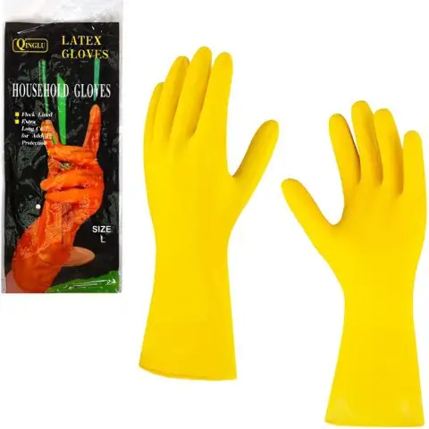 Рукавички латексні господарські L, 4 пари в уп