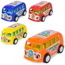 Автобус інерція, 9,5 см, 4 кольори, в п/е 14-12-5,5 см /360/