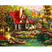 Алмазна мозаїка на підрамнику Казковий будинок 40×50 см 71173_BGLE