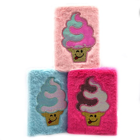 Блокнот пухнастий Ice Cream, А5, 80 аркушів, клітинка, 70 г/м², жовтий