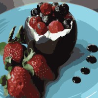 Набір для розпису по номерах Янгідний десерт, Strateg, 40x40 см, SK035