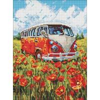 Набір з алмазною мозаїкою на підрамнику Подорож у червоне Ideyka AMO8215, 30x40 см