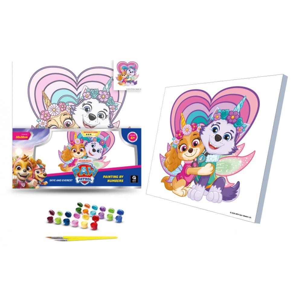 Картина за номерами для дітей Qbee "Щенячий патруль: Скай і Еверест" 30х30 см QB913-008