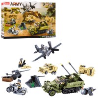 Конструктор дитячий SLUBAN Військовий транспорт, M38-B0812, 552 деталі, фігурки персонажів