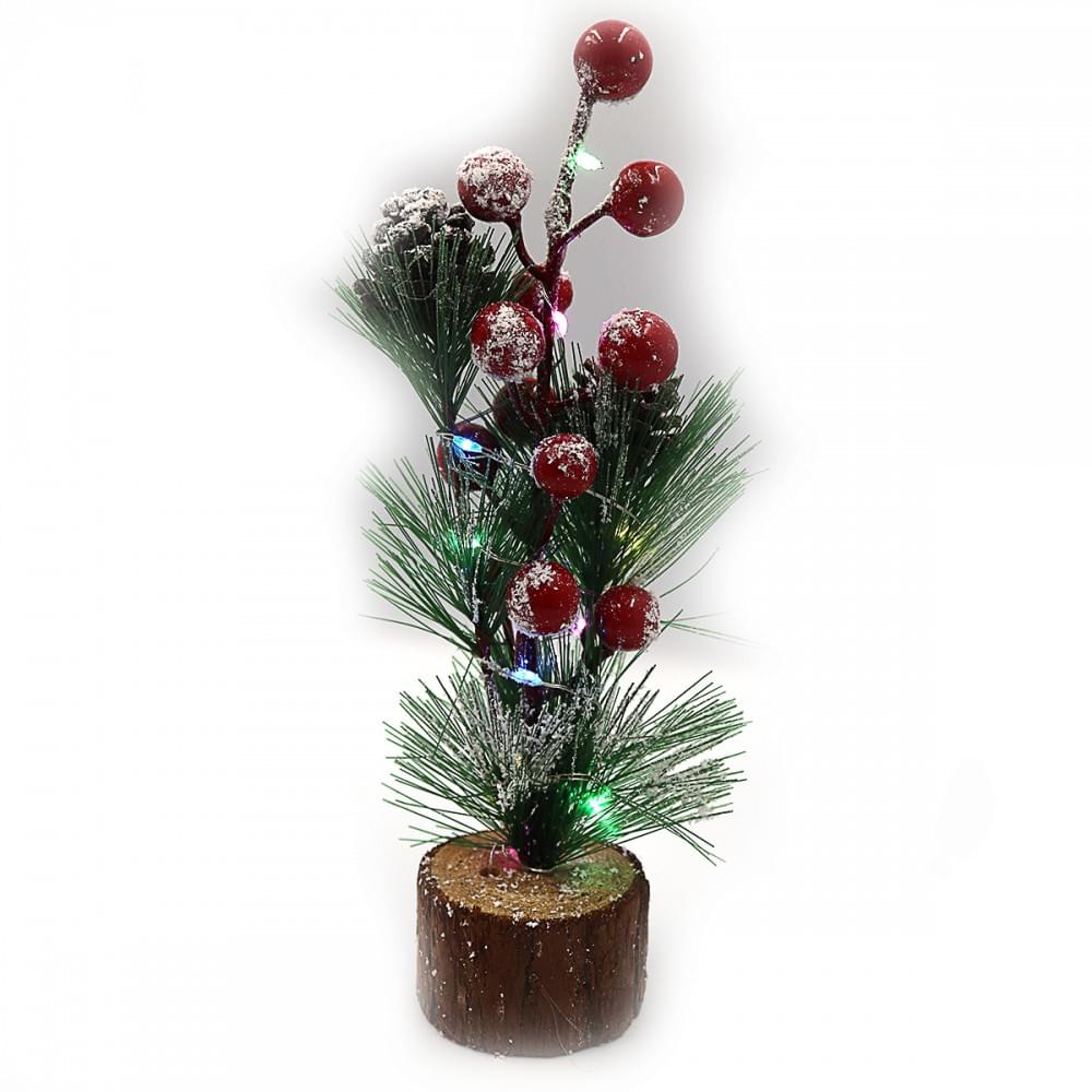 Новогод. декор. светящ. украш. "Елочная ветка" 21см ОРР 1шт/этик