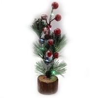 Новорічний декор Ялинкова гілка світиться 21 см 6527-P4226