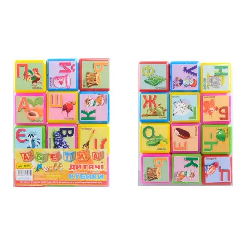 Кубики пластикові Абетка Велика, 18231, 12 шт.