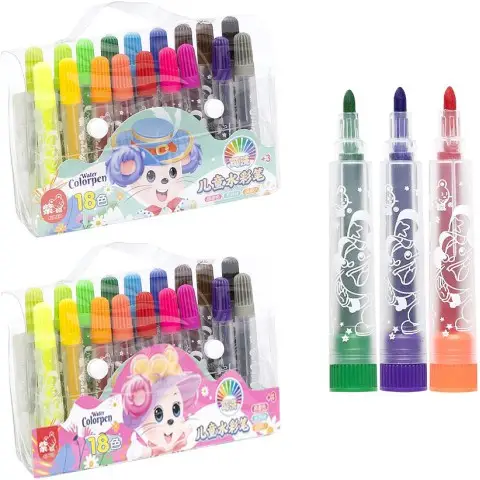 Фломастери Water Color Pen, 18 кольорів, 1103-18, у сумочці (В асортименті)