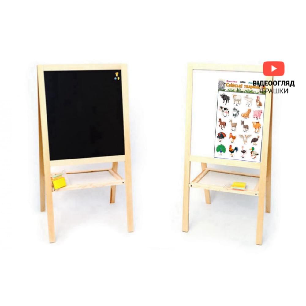 Мольберт шкільний, магнітний з набором магнітів "Свійські тварини" р.75*4*100 /1/
