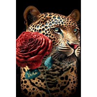 Набір для творчості алмазна картина Романтичний гепард Strateg HEG88143, 30x40 см