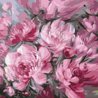 Картина за номерами Пишний букет півоній 40×40 см КНО3253