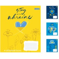 Зошити учнівські 60 аркушів лінія. 1В Stay with Ukraine 10 шт. в упаковці