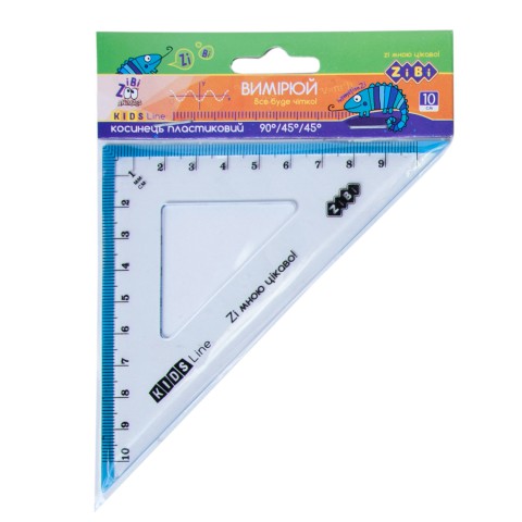 Косинець, 100 мм, з блакитною смужкою, блістер, 12 шт. в упаковці