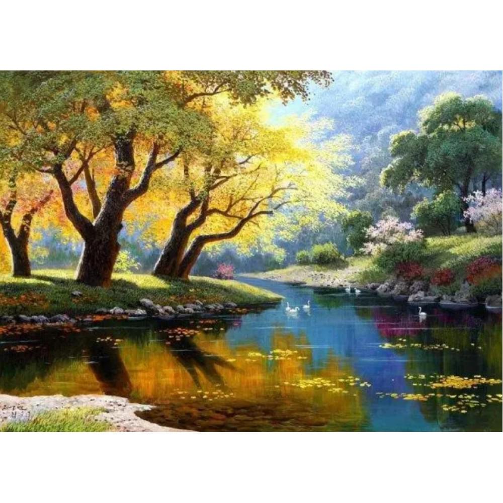 Алмазна мозаїка за номерами 40*50 "Природа" карт уп. (полотно на рамі)