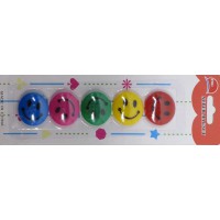 Магнітка Смайл різнокольоровий, 30 мм, 5 шт.