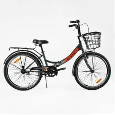 Велосипед складний Corso Advance AD-24715 24" + кошик, одношвидкісний