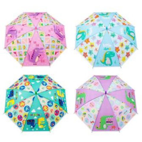 Парасолька BT-CU-0041, кольорова з динозаврами, 48.5 см