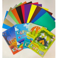 Набір картону кольорового Тетрада універсальний, золото і срібло, 250 г/м², 12 аркушів