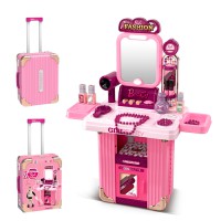 Трюмо 2в1, 48x24x62 см, дзеркало, звук, світло, фен, складається в чемодан, 24x31x13.5 см