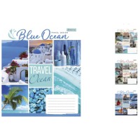 Зошити учнівські 60 аркушів клітинка. 1В Travel design, зошит дя записів 10 шт. в упаковці