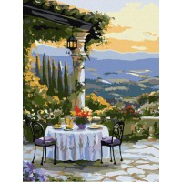 Набір для розпису по номерах Мальовнича вечеря, 30x40 см