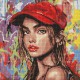 Алмазна мозаїка на підрамнику Сучасна Червона шапочка Ideyka 40×40 см AMO8311