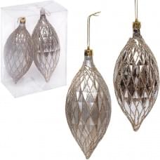 Набір новорічних прикрас в ромбик, 2 штуки 6279-6/241604B(119758)