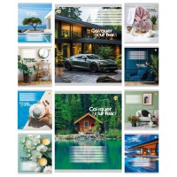 Зошити учнівські 60 аркушів клітинка Тверда Мікс 5, 10 шт. в упаковці