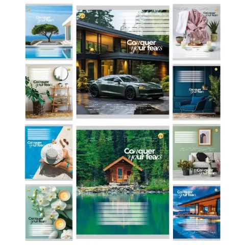 Тетради ученические 60 листов клетка Тверда Мікс 5, 10 шт. в упаковке