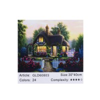 Алмазна мозаїка за номерами Будиночок 60803, 30x40 см