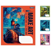 Зошити учнівські 60 аркушів клітинка 1В Make art, 10 шт. в упаковці