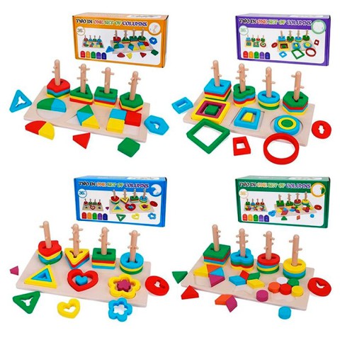 Дерев’яна іграшка Геометрика, пірамідка-ключ, 32x15.5x11.5 см (В асортименті)