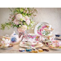 Пазли Castorland Натюрморт із порцеляною та квітами, B-53384