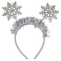Обруч на голову Дві сніжинки срібні блискучі ТК-327