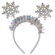 Обруч на голову Дві сніжинки срібні блискучі ТК-327