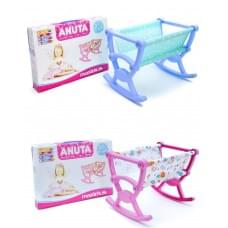 Ліжко для ляльок типу Барбі "Анюта 1" з тканою, в подарунк. коробці, Максимус /10/