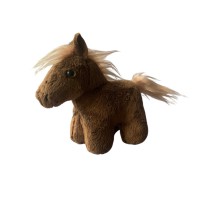 М'яка іграшка Лошадка з карабіном коричнева 14 см В033