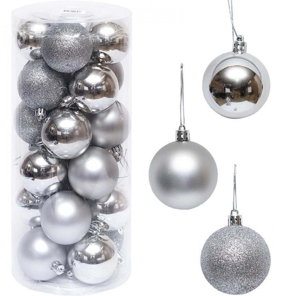 Набір кульок 24 штуки D6см "Срібло" ZWH6CM тубус
