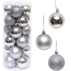 Набір кульок 24 штуки D6см "Срібло" ZWH6CM тубус