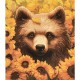 Набір для розпису по номерах Ведмідь серед соняшників, Strateg, 40x50 см, VA-4666