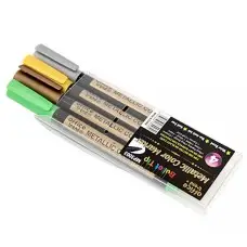 Набор маркеров металлик, 4 шт., круглый наконечник