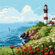 Набір для розпису по номерах Маяк на горизонті, 30x30 см, КНО2788