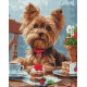 Набір з алмазною мозаїкою Чаювання йорка Ideyka AMO8042, 40x50 см