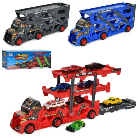 Трейлер, 45 см, трек, з металевими машинками, 8 шт. (В асортименті)