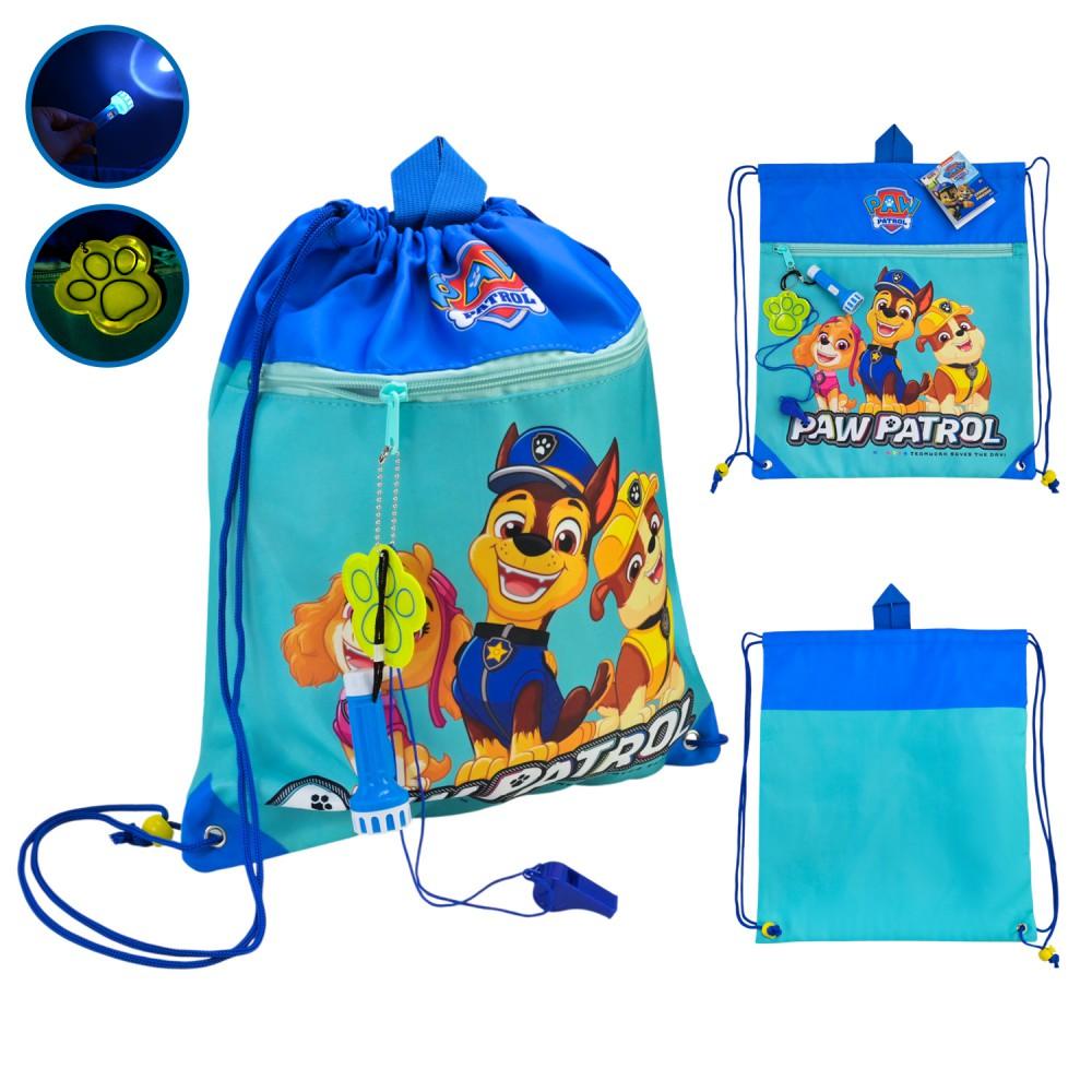Сумка для взуття Kids Hits "Paw Patrol" 35х40 см, у наборі свисток, ліхтарик, світловідбивач KH72/002L